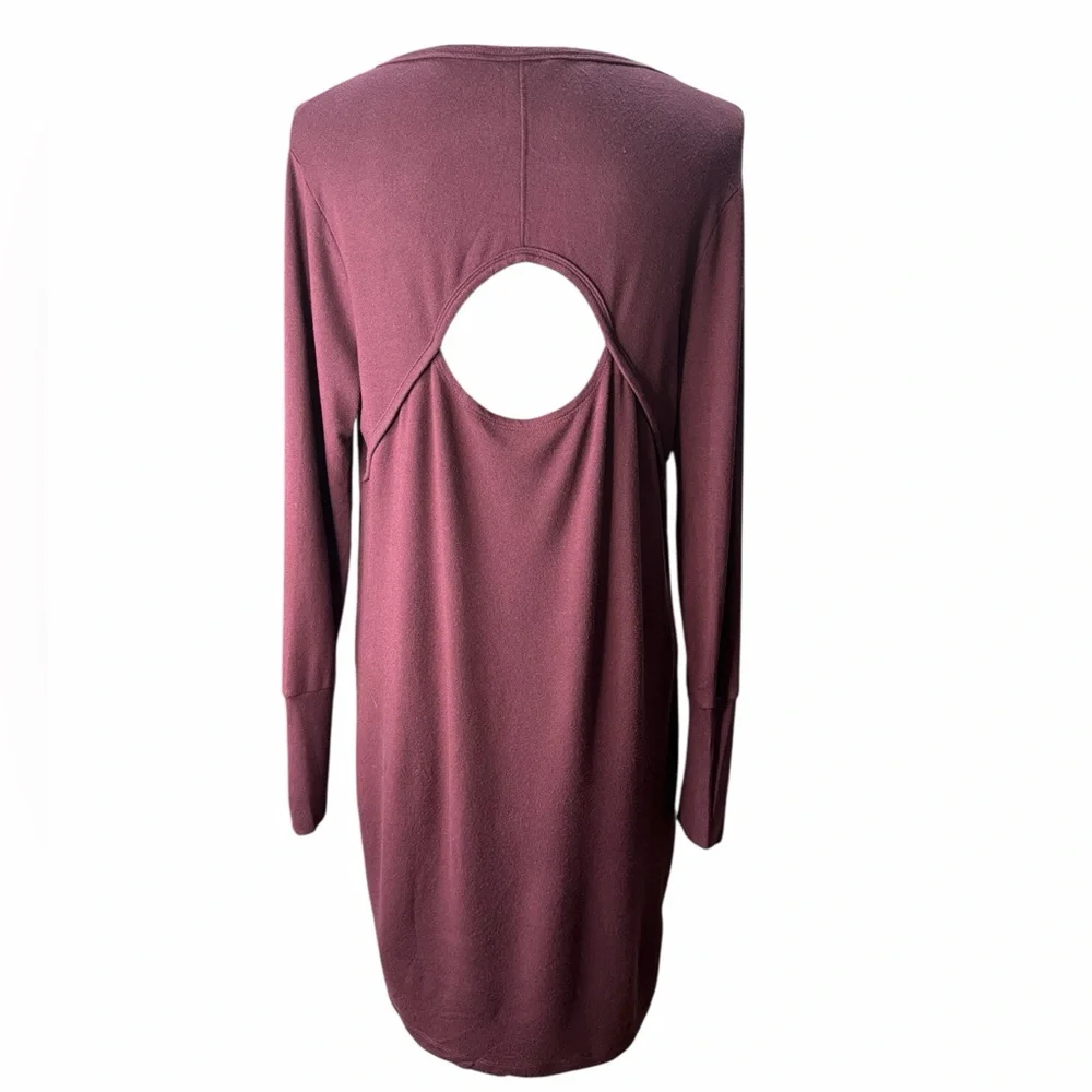 Athleta Long Sleeve Dress with cutout in Dark Plum. EC. Size Small - Picture 5 of 6